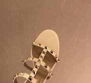 Fortok Valentino Rockstud Calfskin Leather Slide Sandal 60 mm White - 6