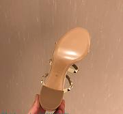 Fortok Valentino Rockstud Calfskin Leather Slide Sandal 60 mm White - 5