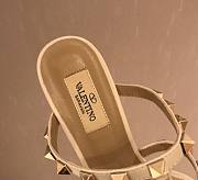 Fortok Valentino Rockstud Calfskin Leather Slide Sandal 60 mm White - 4