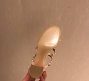 Fortok Valentino Rockstud Calfskin Leather Slide Sandal 60 mm Pink  - 6