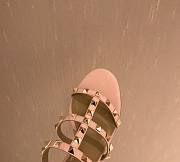 Fortok Valentino Rockstud Calfskin Leather Slide Sandal 60 mm Pink  - 5