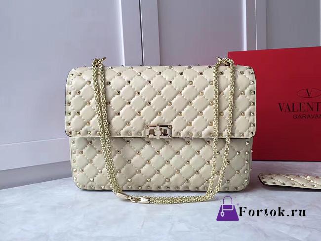 Fortok Valentino Garavani Rockstud Spike Bag White 30x20x9cm - 1