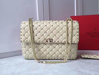 Fortok Valentino Garavani Rockstud Spike Bag White 30x20x9cm