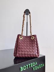 Fortok Bottega Veneta Small Parachute Bag Burgundy 817175 21x17x16.5cm - 1