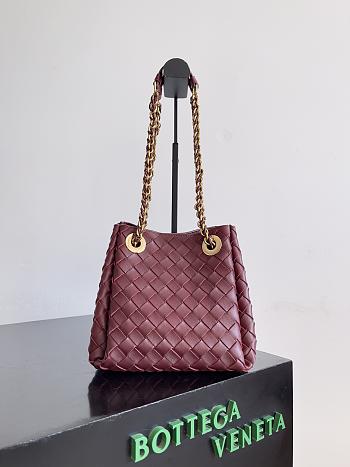 Fortok Bottega Veneta Small Parachute Bag Burgundy 817175 21x17x16.5cm