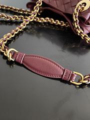 Fortok Bottega Veneta Small Parachute Bag Burgundy 817175 21x17x16.5cm - 6