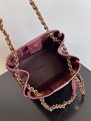 Fortok Bottega Veneta Small Parachute Bag Burgundy 817175 21x17x16.5cm - 5