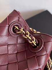 Fortok Bottega Veneta Small Parachute Bag Burgundy 817175 21x17x16.5cm - 2