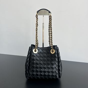 Fortok Bottega Veneta Small Parachute Bag Black 817175 21x17x16.5cm