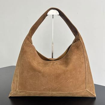 Fortok Bottega Veneta Large Suede Hop Bag Brown 803976 54x24x13cm
