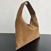 Fortok Bottega Veneta Large Suede Hop Bag Brown 803976 54x24x13cm - 6