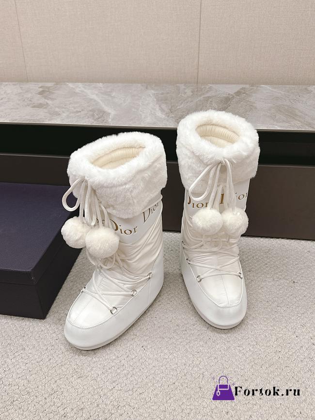 Fortok Dior White Leather and Shearling Snow Boots  - 1