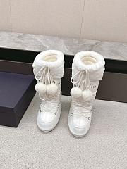 Fortok Dior White Leather and Shearling Snow Boots  - 4