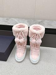 Fortok Dior Pink Leather and Shearling Snow Boots - 1