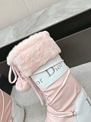 Fortok Dior Pink Leather and Shearling Snow Boots - 6