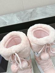 Fortok Dior Pink Leather and Shearling Snow Boots - 3