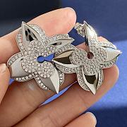 Fortok Louis Vuitton Flower Diamond-shaped Earrings Gold/Silver - 4