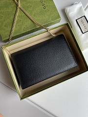 Fortok Gucci GG Marmont Black Leather Bag 497985 20x12.5x4cm - 4