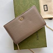 Fortok Gucci GG Marmont Brown Leather Bag 497985 20x12.5x4cm - 3