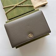 Fortok Gucci GG Marmont Grey Leather Bag 497985 20x12.5x4cm - 1