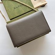Fortok Gucci GG Marmont Grey Leather Bag 497985 20x12.5x4cm - 4