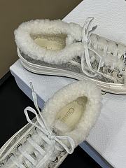 Fortok Dior Platform Grey and White Shearling Sneakers - 6