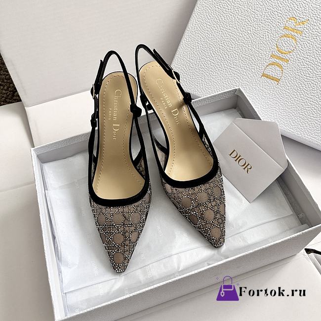 Fortok Dior Sparkling Galaxy Slingback Black  - 1