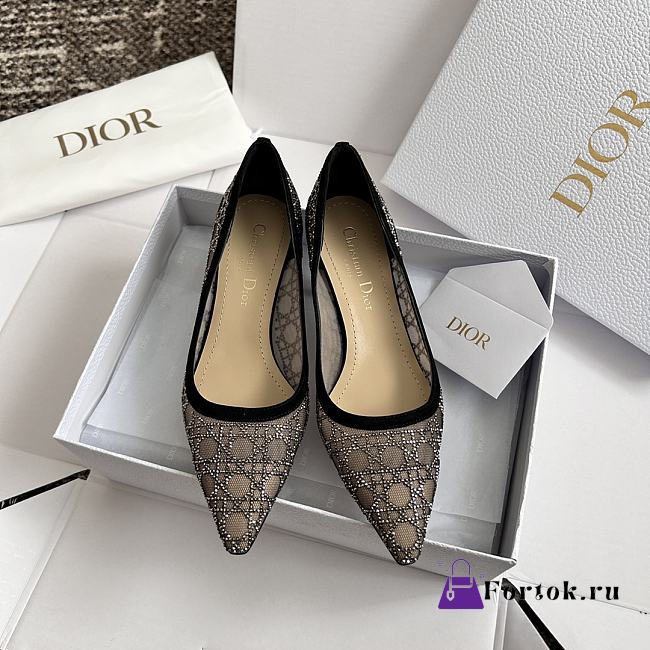 Fortok Dior Sparkling Galaxy Black Heel Shoes - 1