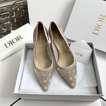 Fortok Dior Sparkling Galaxy Beige Heel Shoes