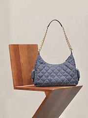Fortok Chanel Jennie Hobo Bag Dark Blue Denim 27x35x18cm - 3