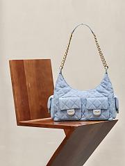 Fortok Chanel Jennie Hobo Bag Blue Denim 27x35x18cm - 1