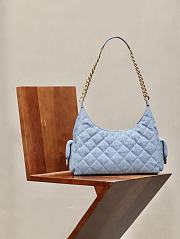 Fortok Chanel Jennie Hobo Bag Blue Denim 27x35x18cm - 3