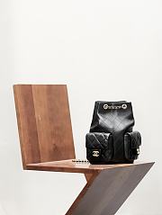 Fortok Chanel 25C Black Sheepskin Backpack 31x23x10cm - 5