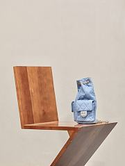 Fortok Chanel 25C Backpack Blue Denim 31x23x10cm - 3
