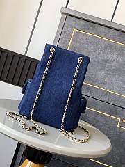 Fortok Chanel 25C Backpack Dark Blue Denim 31x23x10cm - 6
