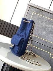 Fortok Chanel 25C Backpack Dark Blue Denim 31x23x10cm - 5