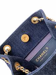 Fortok Chanel 25C Backpack Dark Blue Denim 31x23x10cm - 3