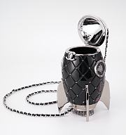 Fortok Chanel Plexiglass Crystal Rocket Ship Minaudière Clutch Black 25×10cm - 2