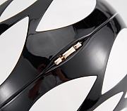 Fortok Chanel Resin Plexi CC Round Camellia Minaudiere Clutch Black White 12×12×12cm - 3