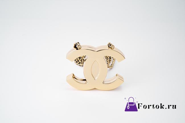 Fortok Chanel Double C Logo Small Bag Gold 10×8×2cm - 1