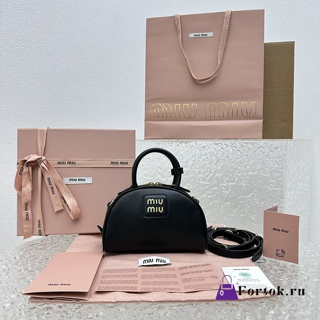 Fortok Miu Miu 23SS Dumpling Bag Black 5560 18x11.5x8cm - 1