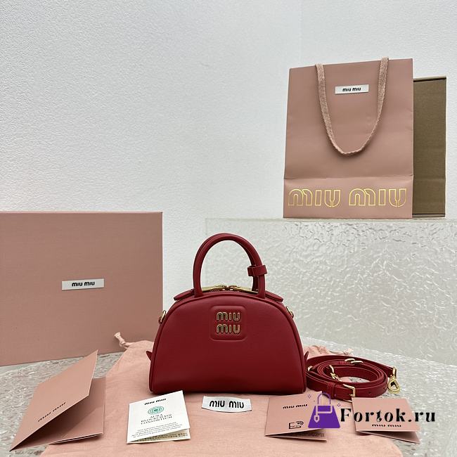 Fortok Miu Miu 23SS Dumpling Bag Red 5560 18x11.5x8cm - 1