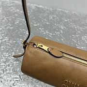 Fortok Miu Miu Small Round Pen Holder Bag Brown 5717 22x9.5x8.5cm - 3