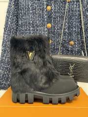 Fortok Louis Vuitton Donkey Thick-Soled Snow Boot Black - 1
