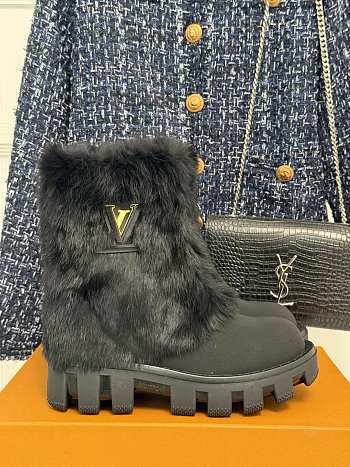 Fortok Louis Vuitton Donkey Thick-Soled Snow Boot Black