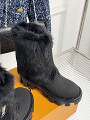Fortok Louis Vuitton Donkey Thick-Soled Snow Boot Black - 6