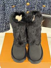 Fortok Louis Vuitton Donkey Thick-Soled Snow Boot Black - 3