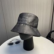 Fortok Miu Miu Bucket Hat Black Leather - 1