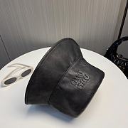 Fortok Miu Miu Bucket Hat Black Leather - 6