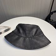 Fortok Miu Miu Bucket Hat Black Leather - 4